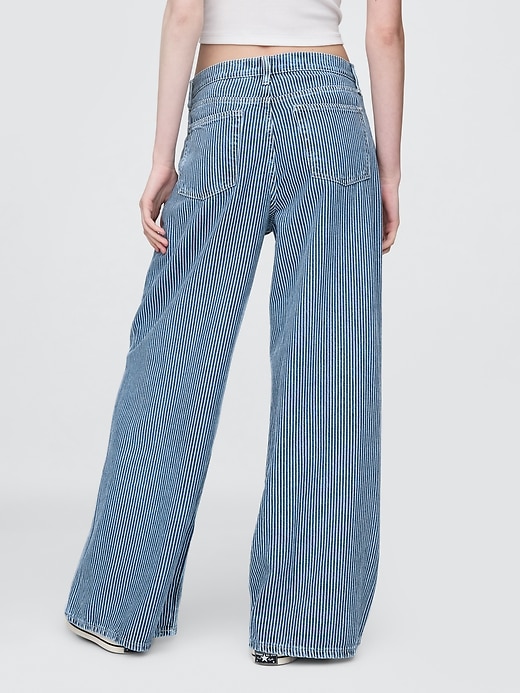 Image number 5 showing, Mid Rise UltraSoft Denim Stripe Baggy Jeans