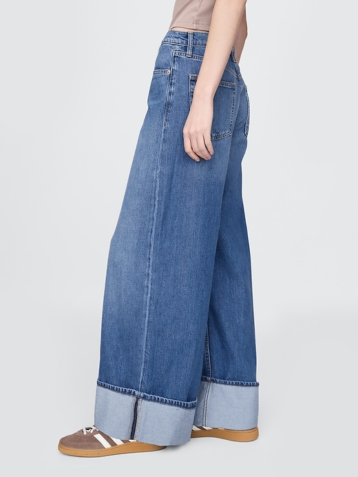 Image number 3 showing, Mid Rise UltraSoft Cuffed Baggy Jeans