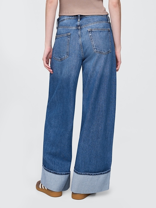 Image number 5 showing, Mid Rise UltraSoft Cuffed Baggy Jeans