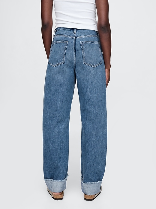 Image number 5 showing, High Rise Cuffed Barrel Jeans