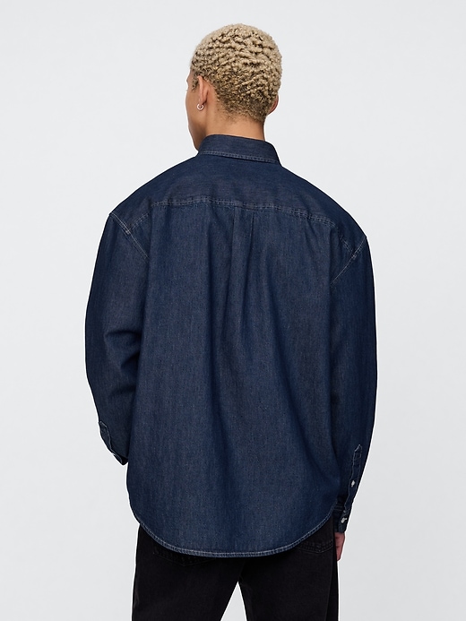 Image number 3 showing, Embroidered Denim Big Shirt