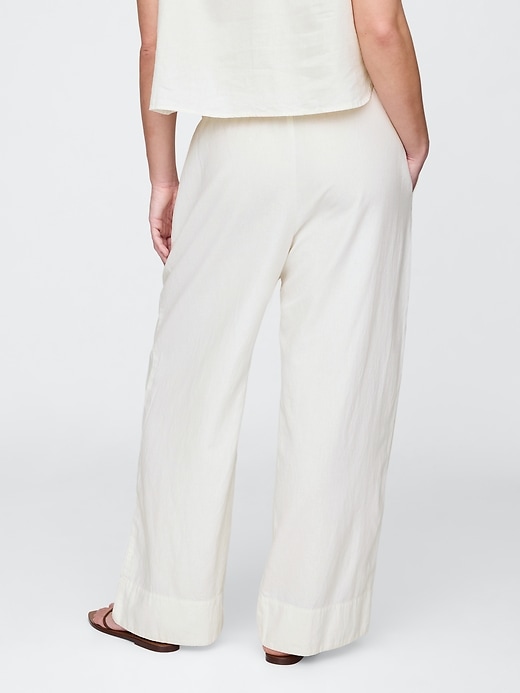 Image number 6 showing, Linen-Blend Easy Wide-Hem Pants