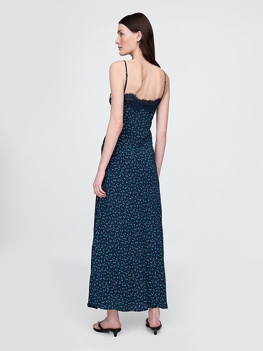 Image number 2 showing, Crepe Lace-Trim Sweetheart Maxi Dress