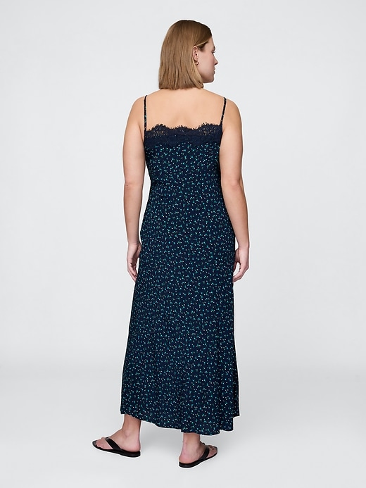 Image number 6 showing, Crepe Lace-Trim Sweetheart Maxi Dress