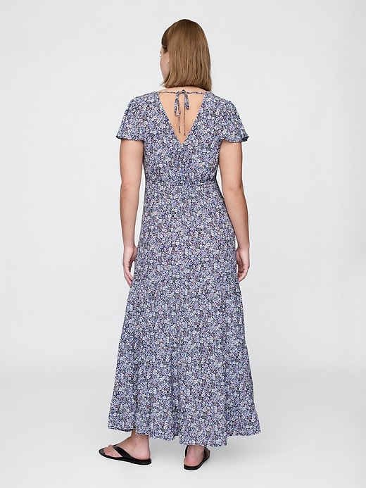 Image number 6 showing, Crepe Tiered V-Neck Maxi Dress