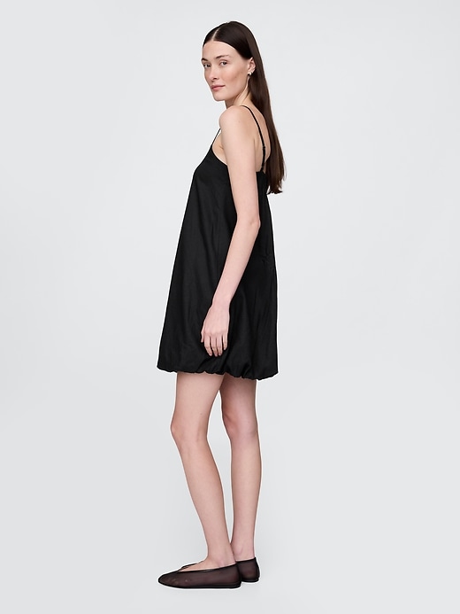 Image number 3 showing, Linen-Blend Mini Bubble Dress