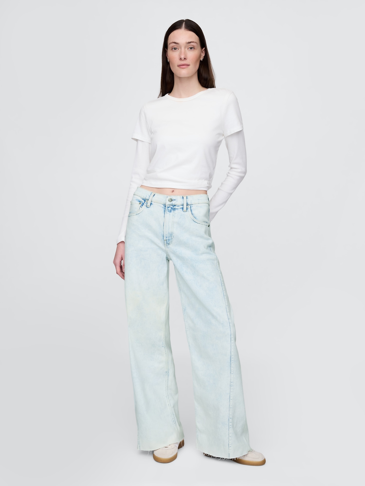 High Rise Stride Wide-Leg Jeans