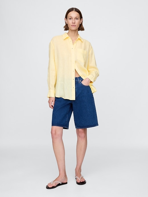 Image number 3 showing, 100% Linen Oversized Shirt