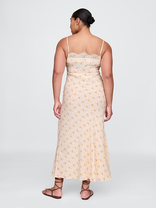 Image number 6 showing, Crepe Lace-Trim Sweetheart Maxi Dress