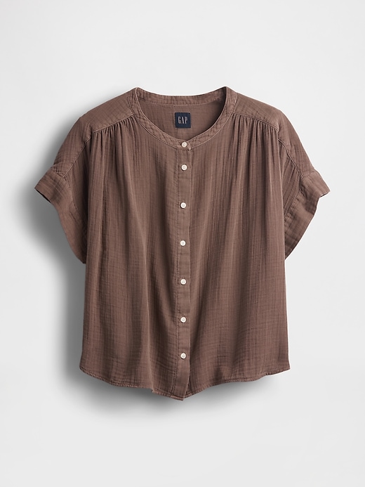 Image number 4 showing, Crinkle Gauze Dolman Shirt