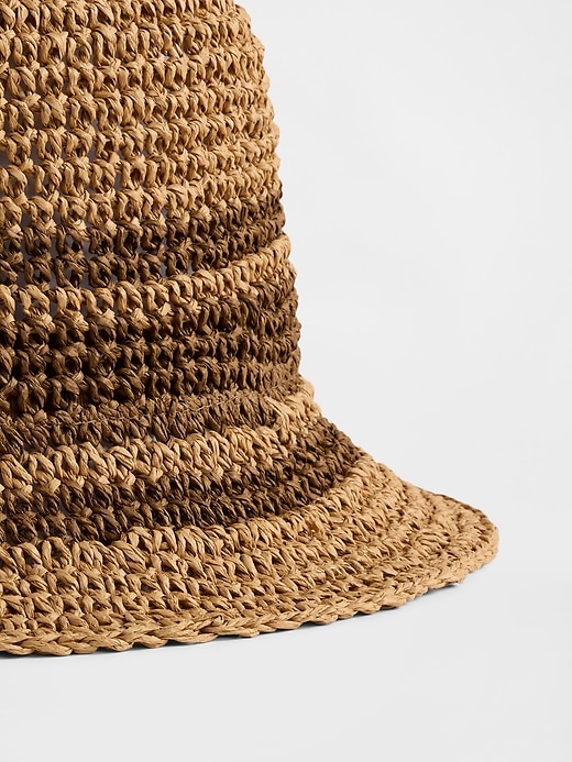 Image number 2 showing, Striped Straw Bucket Hat