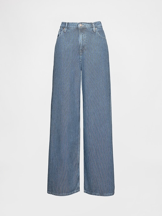 Image number 6 showing, Mid Rise UltraSoft Denim Stripe Baggy Jeans