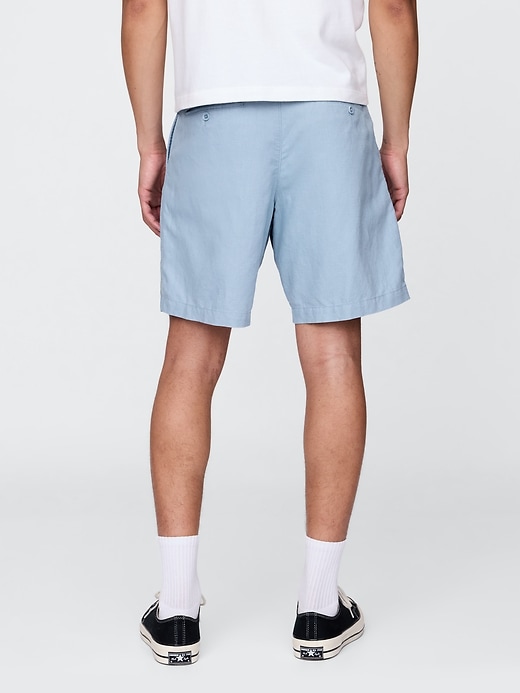 Image number 4 showing, 8" Linen-Cotton Shorts