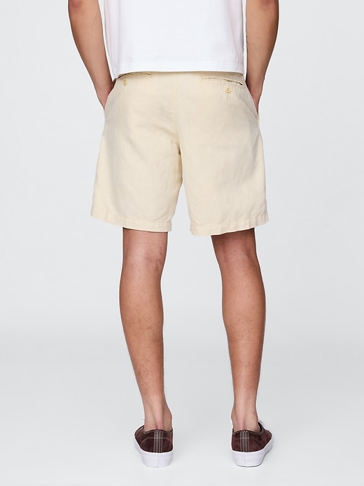 Image number 4 showing, 8" Linen-Cotton Shorts