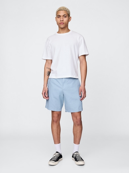 Image number 1 showing, 8" Linen-Cotton Shorts