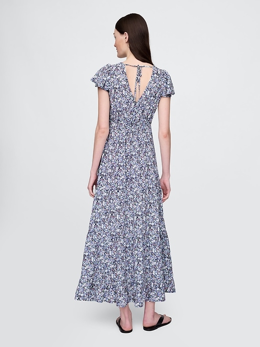 Image number 2 showing, Crepe Tiered V-Neck Maxi Dress