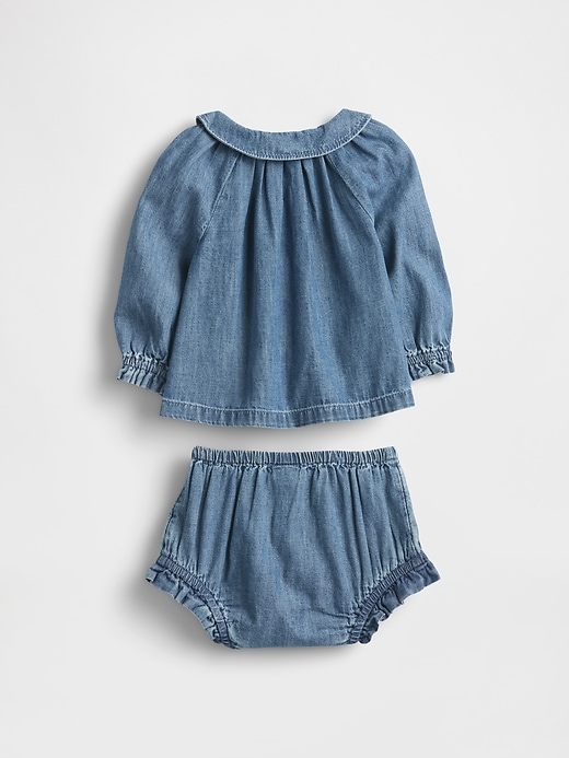 Image number 2 showing, Baby Denim Bubble Outfit Set