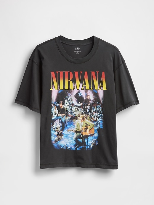 Image number 1 showing, Heavyweight Cropped Nirvana Graphic T-Shirt