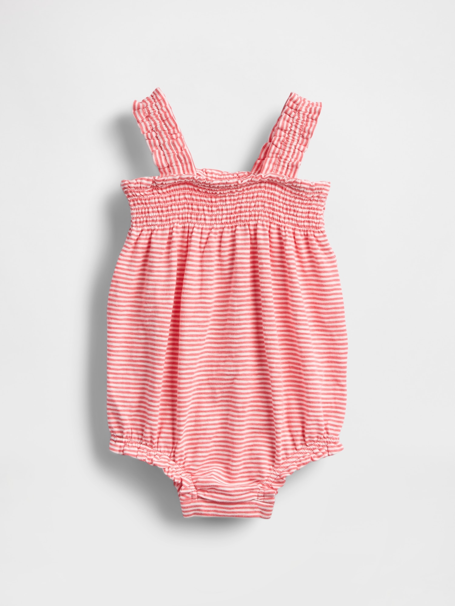 Baby Smocked Shorty One-Piece - Red