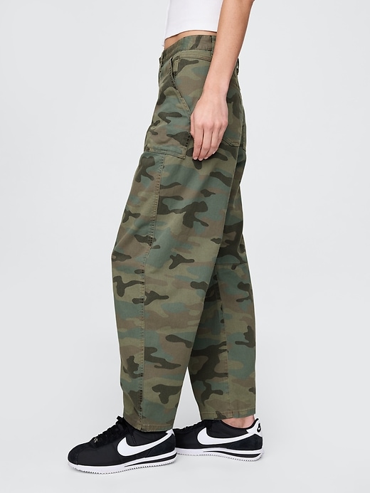 Image number 3 showing, Mid Rise Twill Barrel Pants