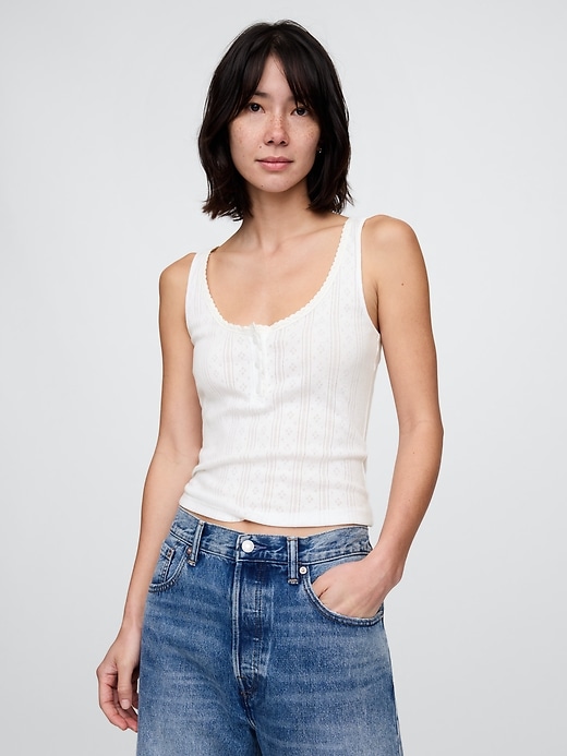 Image number 1 showing, Pointelle Tank Top