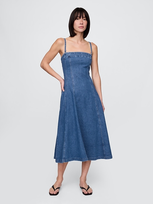 Image number 1 showing, Denim Midi Dress