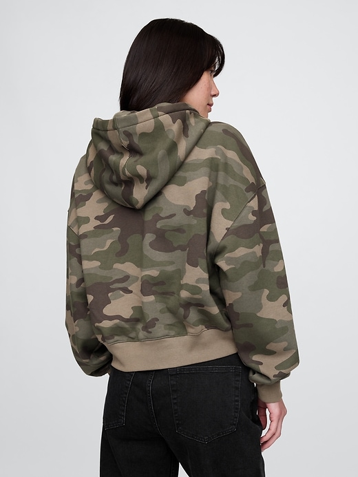 Image number 3 showing, VintageSoft Cropped Camo Hoodie