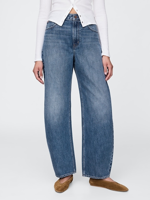 Image number 2 showing, Curvy Mid Rise Barrel Jeans