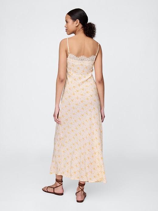 Image number 2 showing, Crepe Lace-Trim Sweetheart Maxi Dress