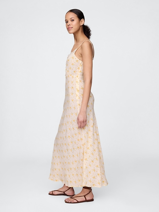 Image number 3 showing, Crepe Lace-Trim Sweetheart Maxi Dress