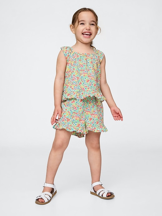 Image number 1 showing, Baby & Toddler Poplin Ruffle Outfit Set