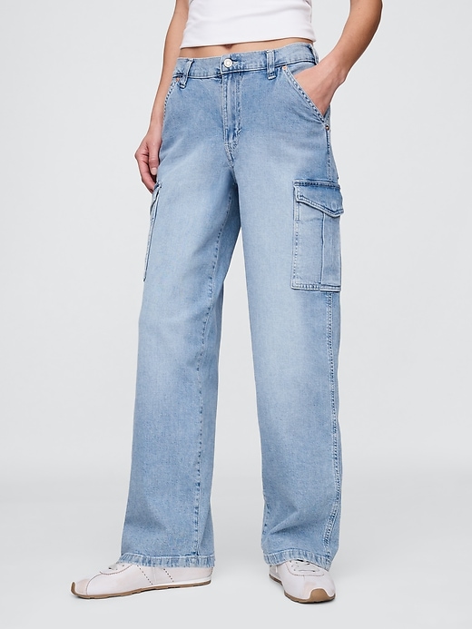 Image number 2 showing, Mid Rise '90s Loose Cargo Jeans