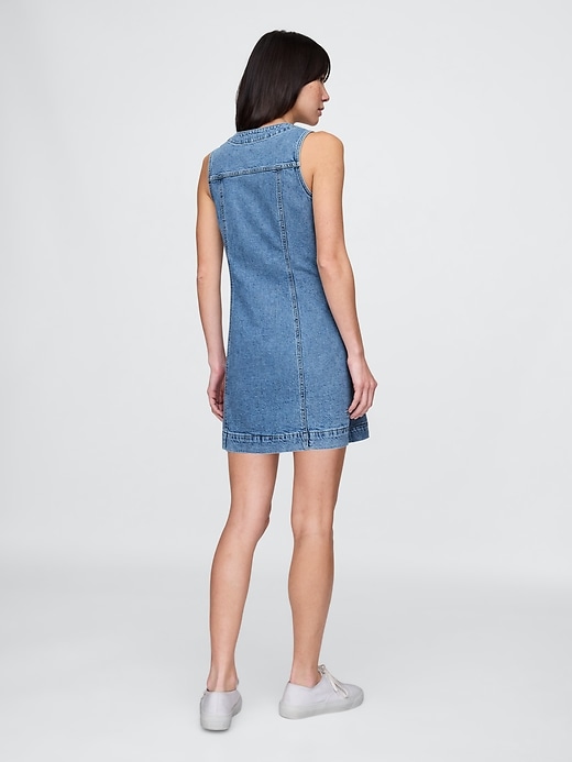 Image number 2 showing, V-Neck Denim Mini Dress