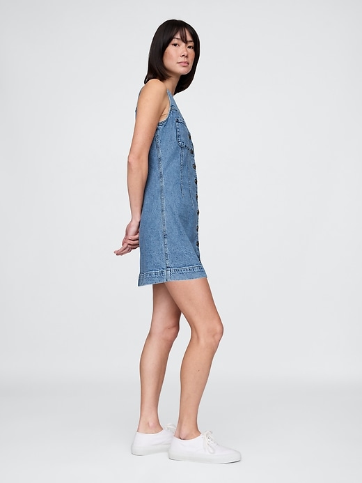 Image number 3 showing, V-Neck Denim Mini Dress