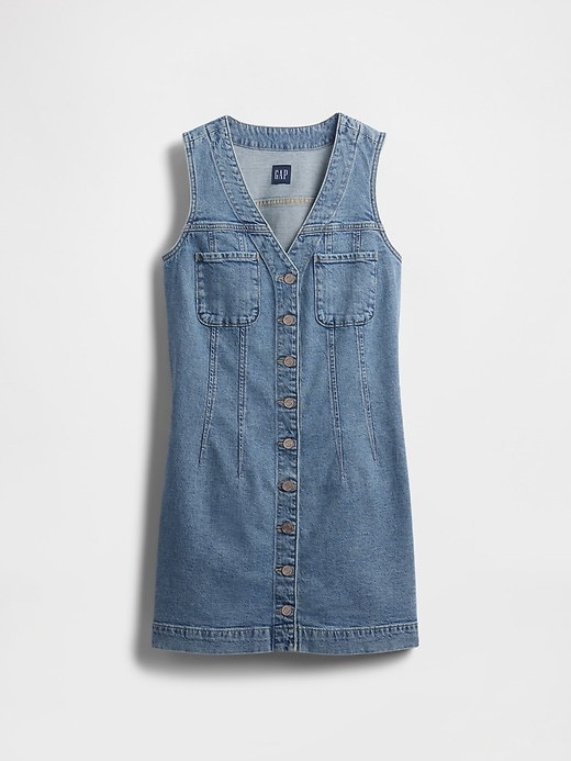 Image number 7 showing, V-Neck Denim Mini Dress