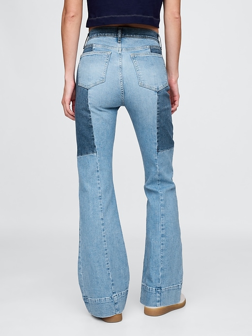 Image number 3 showing, High Rise Patchwork '70s Flare Jeans