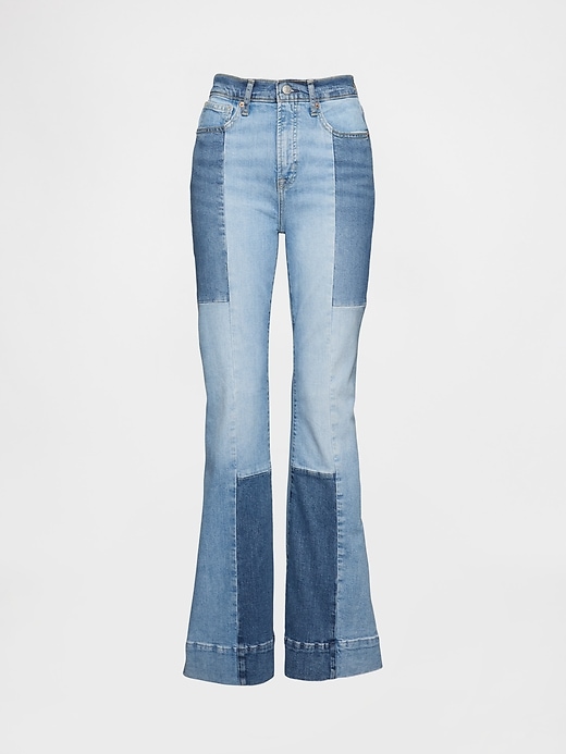 Image number 7 showing, High Rise Patchwork '70s Flare Jeans