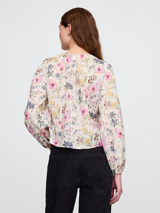 Image number 2 showing, Ruffle-Trim Floral Top