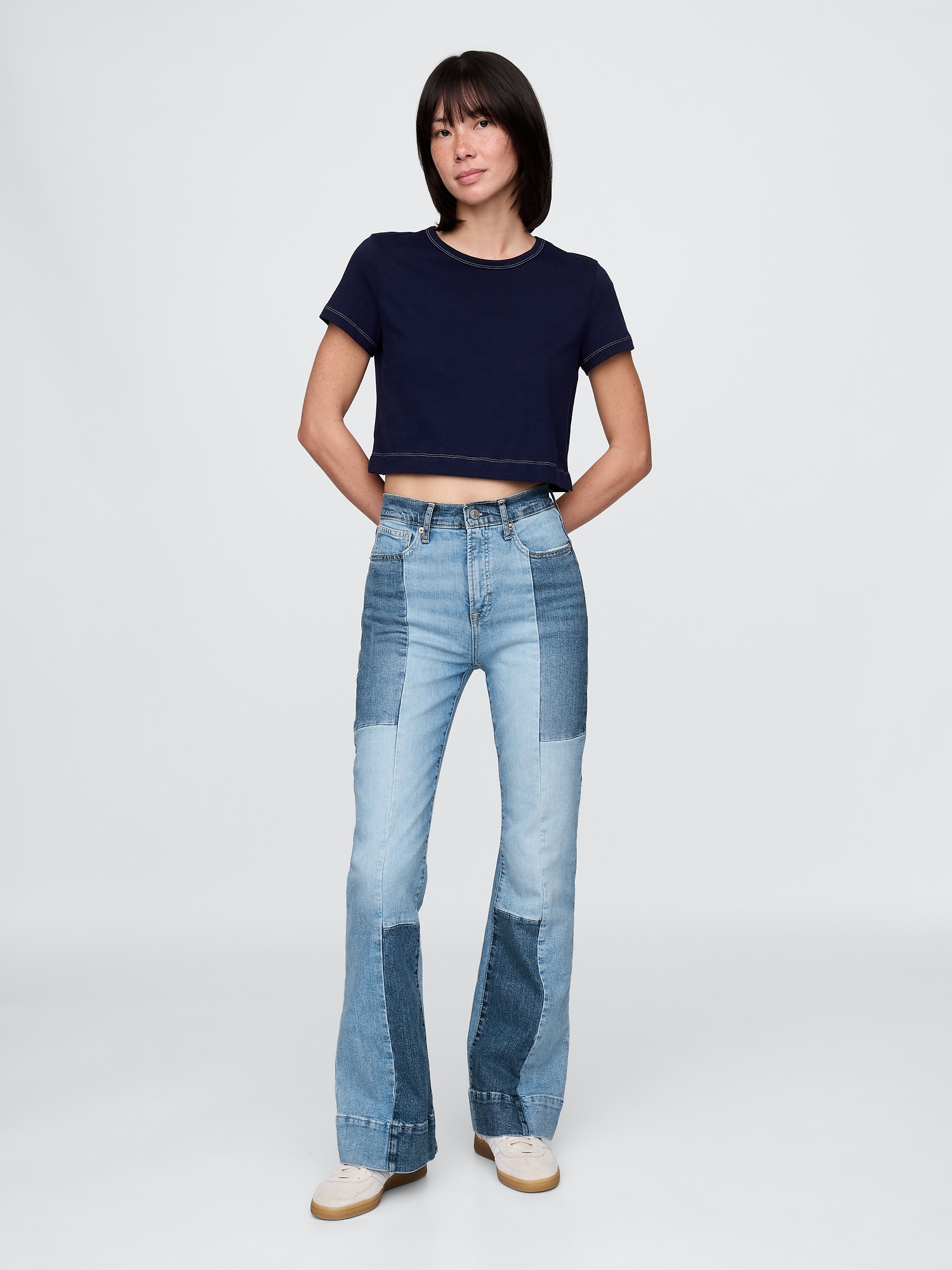 High Rise Patchwork '70s Flare Jeans