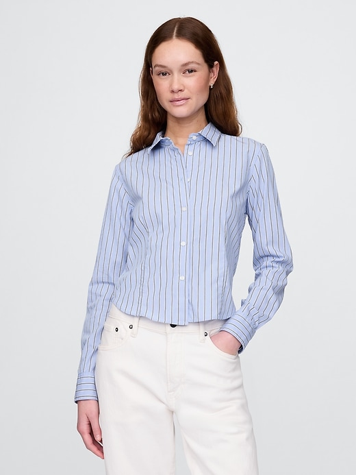 Image number 1 showing, Organic Cotton Cropped Shirt