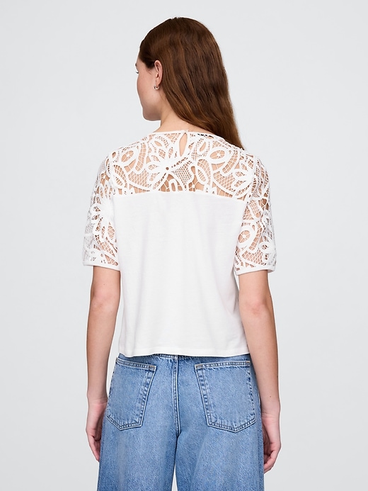 Image number 2 showing, Organic Cotton VintageSoft Heavyweight Lace Top