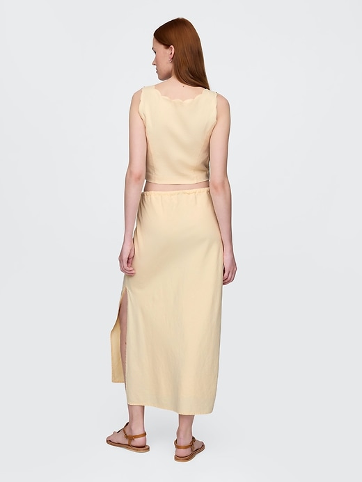 Image number 2 showing, Linen-Blend Midi Skirt