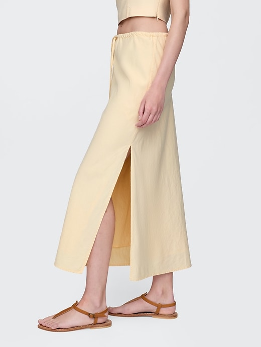 Image number 3 showing, Linen-Blend Midi Skirt