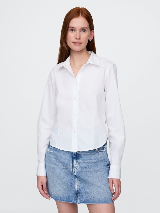 Image number 1 showing, Organic Cotton Cropped Shirt