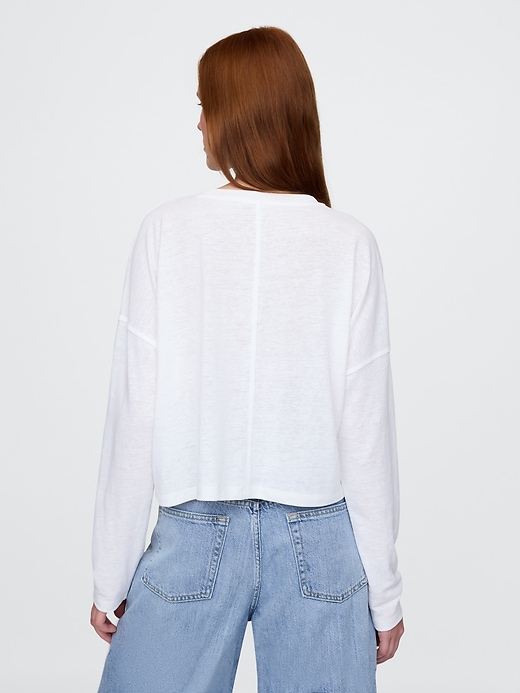 Image number 2 showing, Oversized Linen-Blend Swing Top