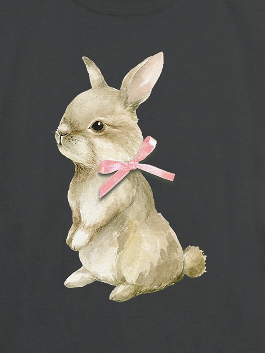 Image number 3 showing, Kids Bunny Bow Graphic T-Shirt