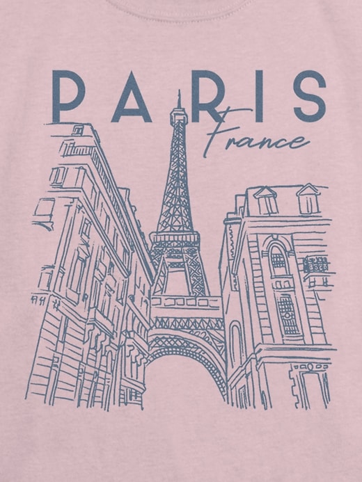 Image number 3 showing, Kids Paris Line Art Graphic T-Shirt