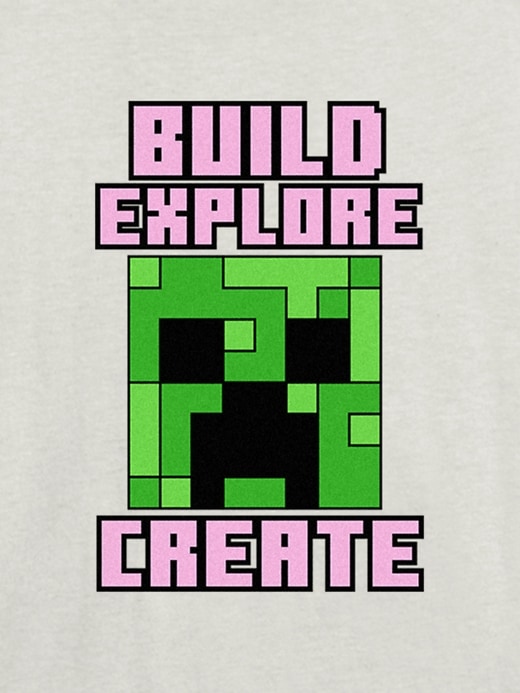 Image number 3 showing, Kids Minecraft Creeper Face Graphic T-Shirt