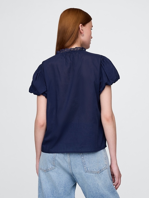 Image number 2 showing, Bubble-Sleeve Pintuck Top