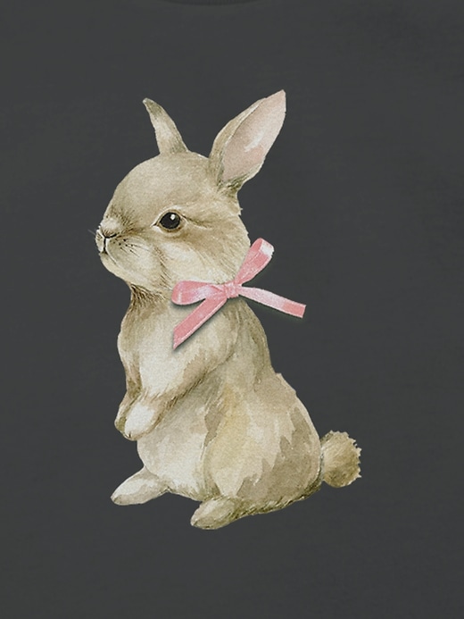 Image number 3 showing, Toddler Bunny Bow Graphic T-Shirt